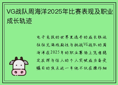 VG战队周海洋2025年比赛表现及职业成长轨迹